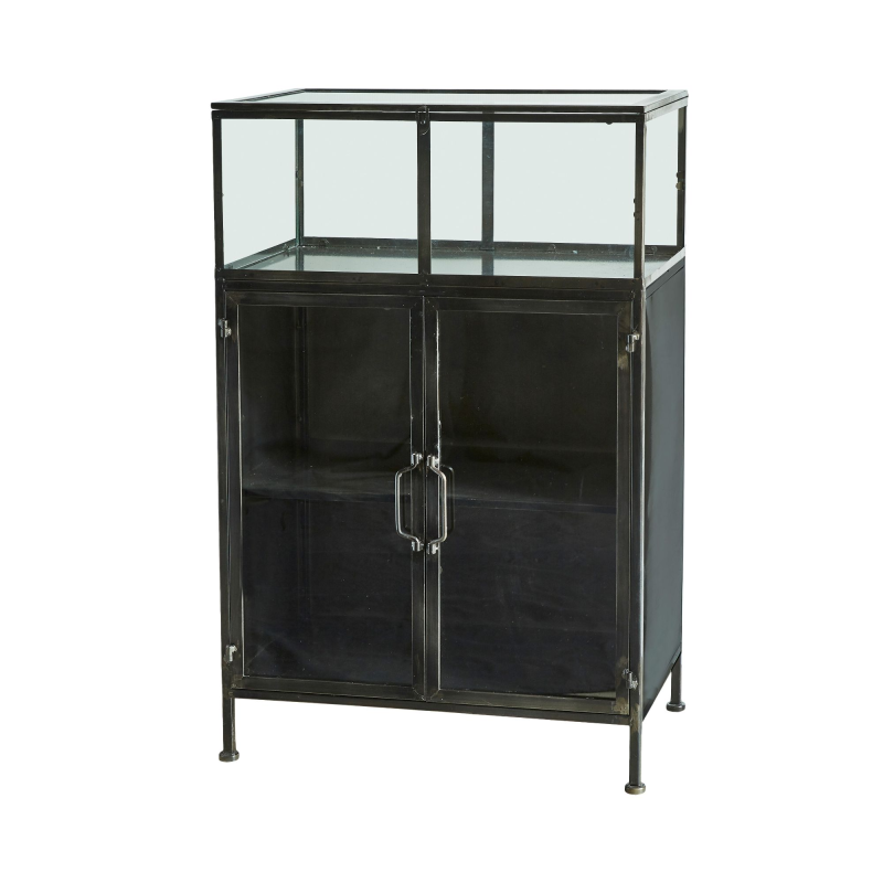 Sort Vitrineskab i Jern - Industrial Look til Udstilling