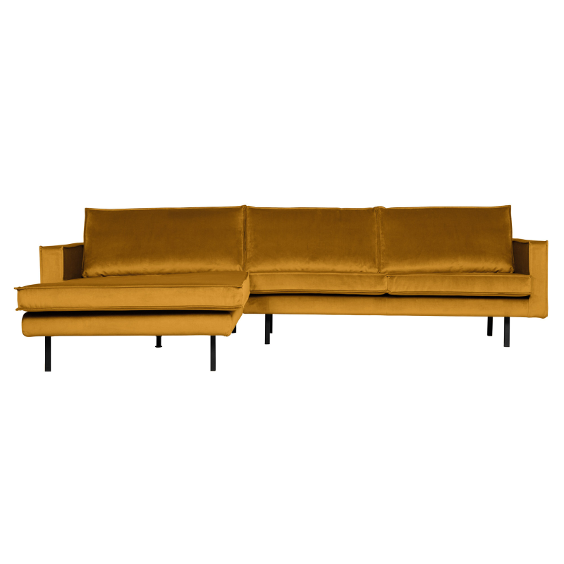 Rodeo Chaiselong i Velour - Venstrevendt, Ochre