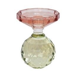 Noa lysestage i glas - rosa/grøn fra Speedtsberg