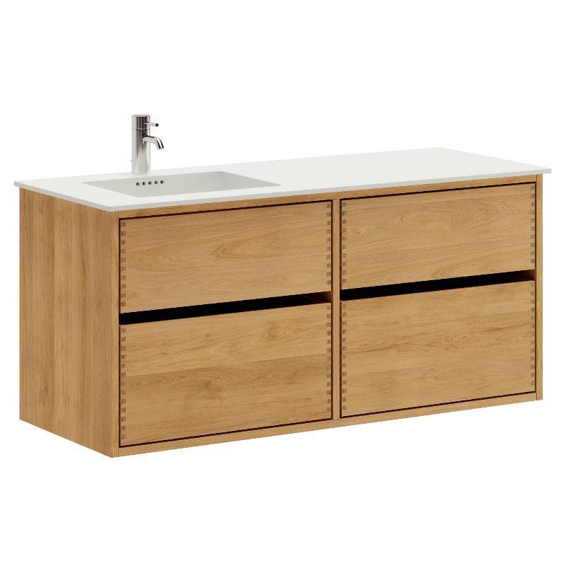 120 cm Just Wood Original badmøbel med Solid Surface bordplade