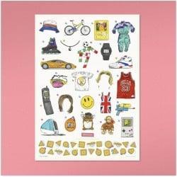 Luckies Of London Plakat med 90'er Ikoner - Hurtig Levering!