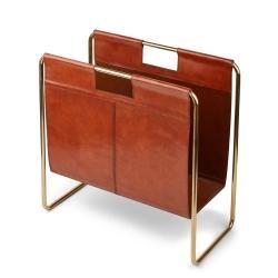 Læder magasinholder - camel i eksklusivt design