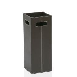 Elegant paraplyholder i mørk brun kunstlæder